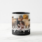 Gratea Black and White Script Custom Foto Tasse (Zentrum)
