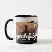 Gratea Black and White Script Custom Foto Tasse (Links)