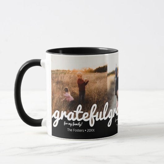 Gratea Black and White Script Custom Foto Tasse (Links)