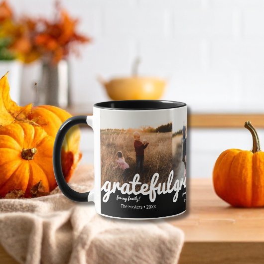 Gratea Black and White Script Custom Foto Tasse
