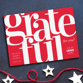 Gratea Modern Bright Red Business Holiday Card Feiertagskarte