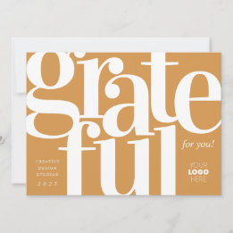 Gratea Modern Gold Business Holiday Card Feiertagskarte