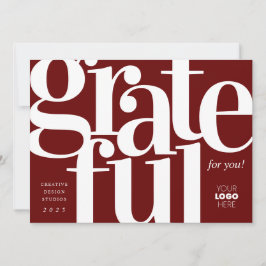 Gratea Modern Red Business Holiday Card Feiertagskarte