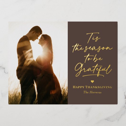 Gratea Season Foil Foto Erntedank Postkarte (Vorderseite)