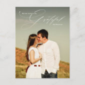 Gratea White Script Overlay Full Foto Holiday Postkarte (Vorderseite)