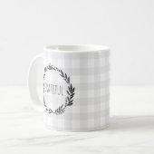 Grateath Graue Karo Pattern Kaffeetasse (Vorderseite Links)