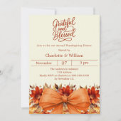 Gratechner bläserorangefarbener Erntedank Einladung (Vorderseite)