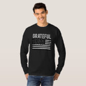 Grateful American Flag Independence Day 4. Jul T-Shirt (Vorne ganz)