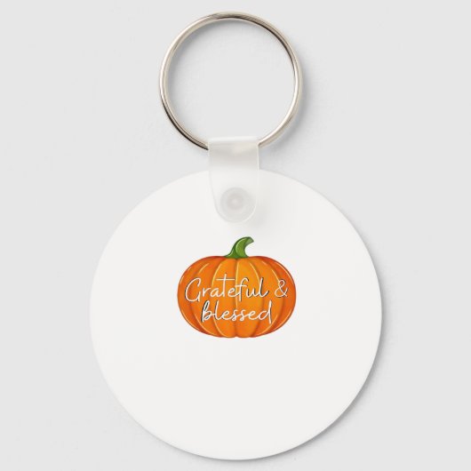 Grateful and Blessed - Pumpkin Fall Thanksgiving Schlüsselanhänger (Vorderseite)