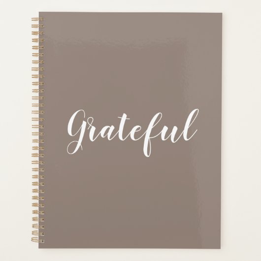 Grateful beige greige benutzerdefinierte Skripttex Planer (Vorderseite)