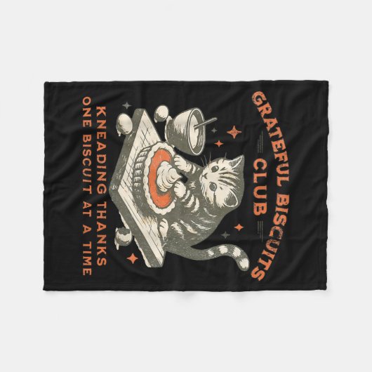 Grateful Biscuits Club Kneading Thanks One Biscuit Fleecedecke (Vorderseite (Horizontal))