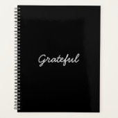 Grateful black custom lässig script text or name planer (Vorderseite)