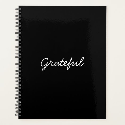 Grateful black custom lässig script text or name planer (Vorderseite)