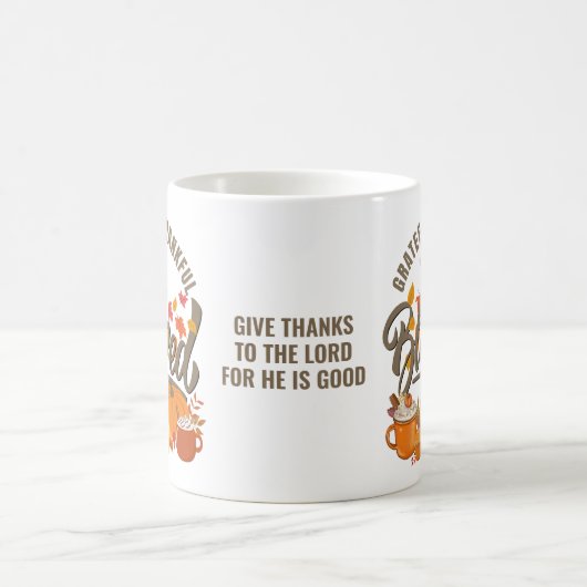 GRATEFUL DANKFUL BLESSED Christlicher Erntedank Kaffeetasse (Mittel)