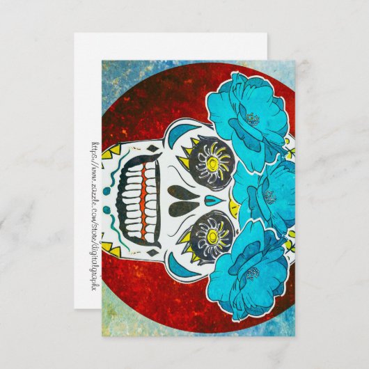 Grateful Dead calavera Schreibkarte Dankeskarte (Vorne/Hinten)
