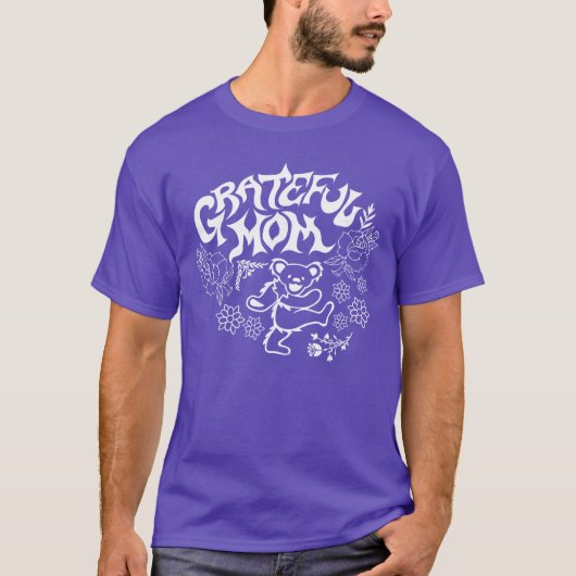 Grateful Dead Grateful Mom Dancing Bear and Flower T-Shirt (Vorderseite)