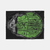 Grateful Dead Psychedelic Green Stealie Skull Vint Fleecedecke (Vorderseite (Horizontal))