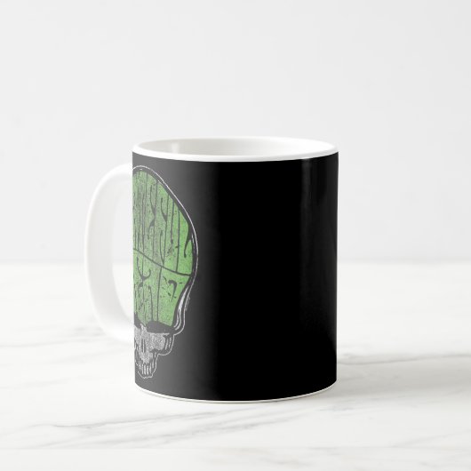 Grateful Dead Psychedelic Green Stealie Skull Vint Kaffeetasse (Vorderseite Links)