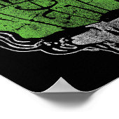 Grateful Dead Psychedelic Green Stealie Skull Vint Poster (Ecke)