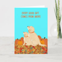 Grateful Dogs Pumpkins Blätter Erntedank Card