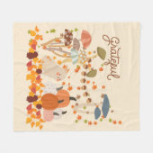 Grateful Fall Bunny Fleecedecke (Vorderseite (Horizontal))