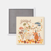 Grateful Fall Bunny Magnet (Vorderseite/Rückseite)