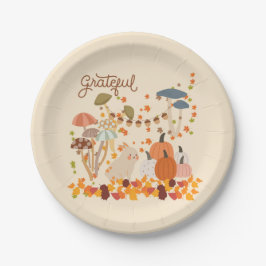 Grateful Fall Bunny Pappteller