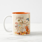 Grateful Fall Bunny Zweifarbige Tasse (Links)