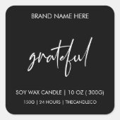 Grateful Fall Candle Label Aufkleber | Custom (Vorderseite)