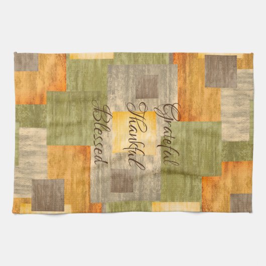 Grateful Fall Color Blocks Geschirrtuch (Horizontal)