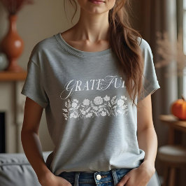 Grateful Fall Foliage Herbstliche Blume rosa Tri-Blend Shirt