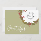 Grateful Fall Thema Business-Logo Erntedank Dankeskarte (Vorderseite)