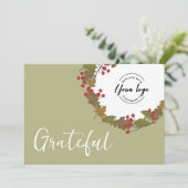 Grateful Fall Thema Business-Logo Erntedank Dankeskarte (Stehend Vorderseite)