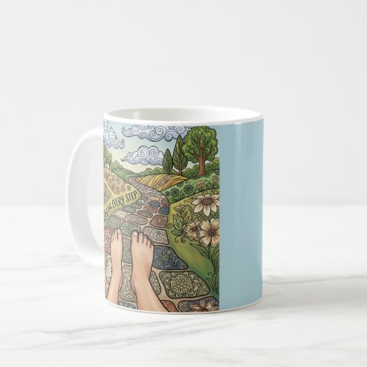 Grateful For Every Step Personalized Coffee Mug Kaffeetasse (Vorderseite Links)