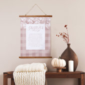 Grateful for Family Message Fall Foliage Plaid Wandteppich Mit Holzrahmen