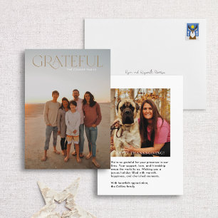 Grateful Full Foto Moderne Erntedank Foto-Karte Feiertagskarte