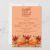 Grateful gesegnet Mandarine Erntedank Einladung (Vorderseite)
