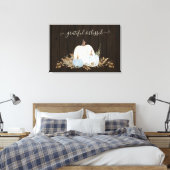 grateful gesegnet staubblauer Kürbis Blattwerk Leinwanddruck (Insitu (Schlafzimmer))