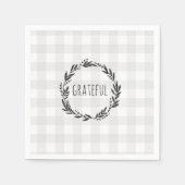 Grateful Gingham Pattern Wreath Serviette (Vorderseite)