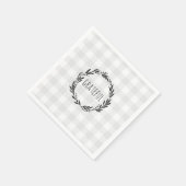 Grateful Gingham Pattern Wreath Serviette (Ecke)