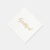 Grateful Gold Script Minimalistischer Erntedank Serviette (Ecke)