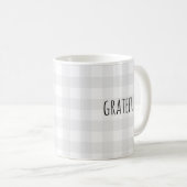 Grateful Grau Karo Pattern Kaffeemaschine Tasse (VorderseiteRechts)