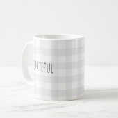 Grateful Grau Karo Pattern Kaffeemaschine Tasse (Vorderseite Links)