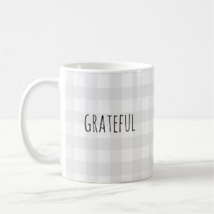Grateful Grau Karo Pattern Kaffeemaschine Tasse