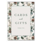 Grateful Green Floral Border Tischnummer (Rückseite)