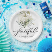 Grateful Greenery White Pumpkin Erntedank Pappteller (Party)