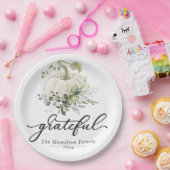 Grateful Greenery White Pumpkin Erntedank Pappteller (Party)