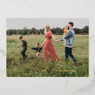 Grateful Hand Lettered Foil Holiday Foto Card Folien Feiertagskarte