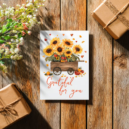 Grateful Harvest Cart Thanksgiving Card Karte