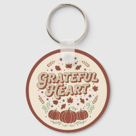 Grateful Heart Autumn Pumpkin Design Schlüsselanhänger